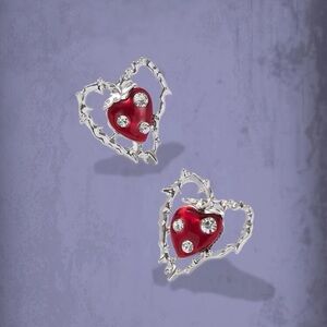 ♥️ Lovely Jeweled Heart Melt Stud Earrings 🖤